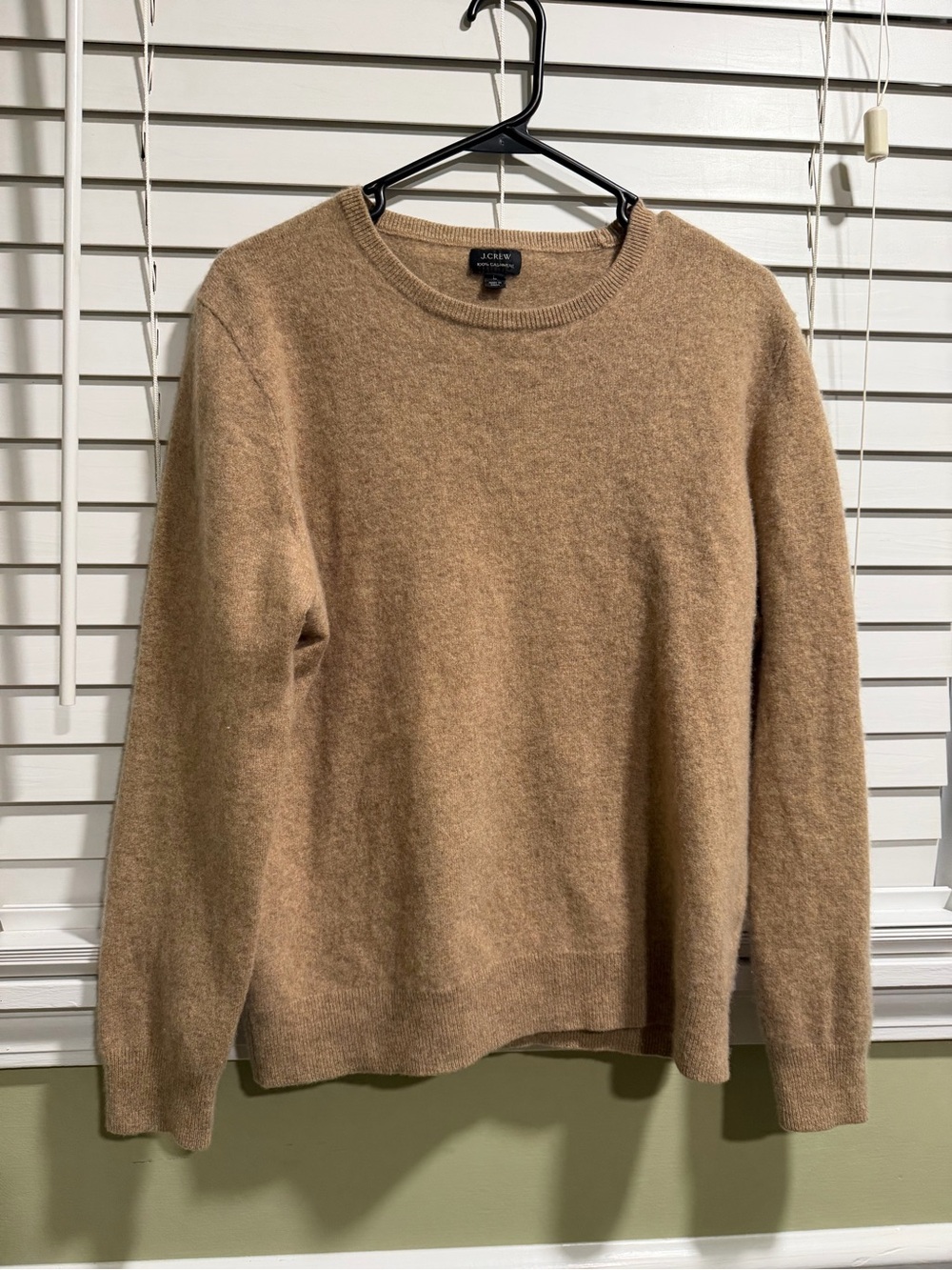 J. Crew 100% Cashmere Crewneck Sweater in Camel